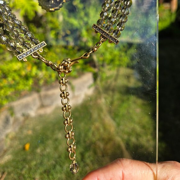 Heidi Daus Smoky Topaz Strand Swarovski Crystal Torsade Choker Necklace - Picture 9 of 11